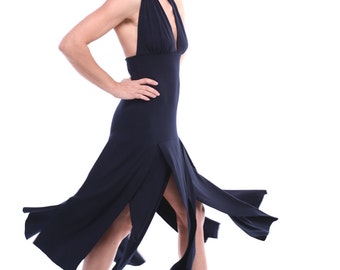Tango Dress "Ragged", Custom Size Tango Dress, Custom Color Tango Clothes, Dance Costume, Dance Clothing, Black Dance Dress