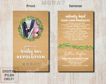 Cedar Rose - Monat - Printable Business Card Design - DIGITAL FILES ONLY - Custom - Haircare - Beauty - Swag - Salon - Boho - Natural