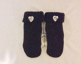 Upcycled warm and soft wool sweater mittens
