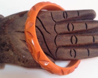 Deeply Carved Bakelite Bracelet