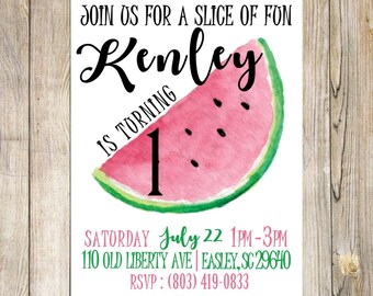 Watermelon Birthday Invitation