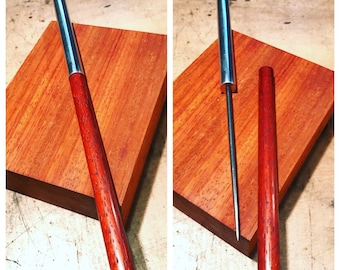 The classy Ice Pick. Machined in Aluminum and Padauk Wood. Linseed Oil Finish.