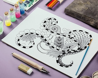 Adult Coloring Page - Printable Zentangle