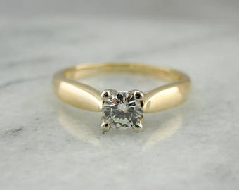 Contemporary Diamond Engagement Ring, Diamond Solitaire with Diamond Studded Prongs, WHELE0-N