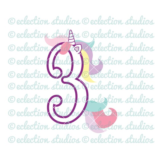Download Unicorn SVG Unicorn 3 Three Third Birthday Unicorn number