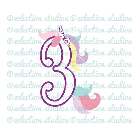 Download Unicorn SVG Unicorn 3 Three Third Birthday Unicorn number