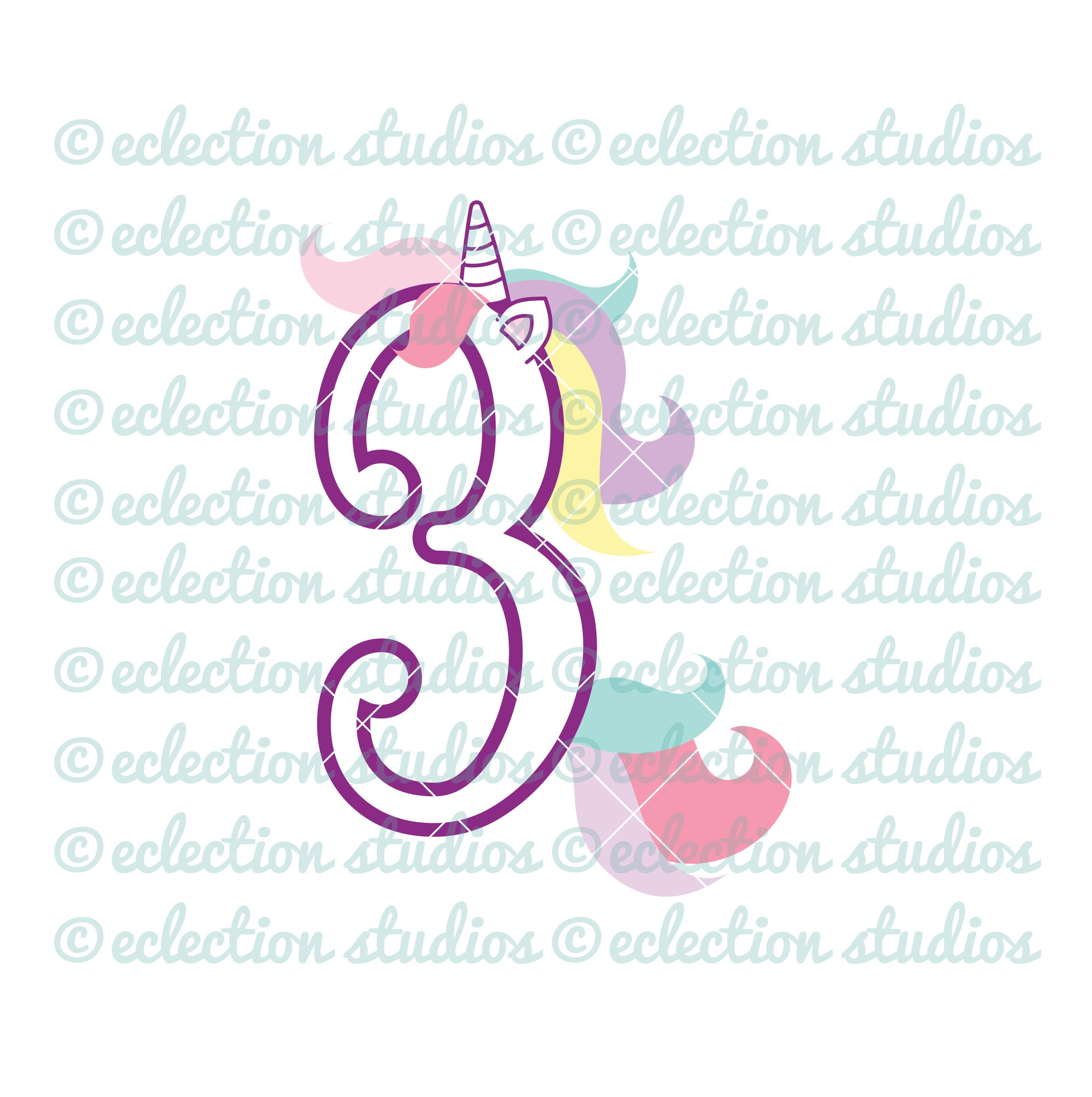 Download Unicorn SVG Unicorn 3 Three Third Birthday Unicorn number