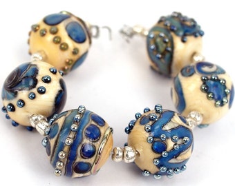 Lampwork glass beads Round Metallic Stones Lampwork bead(6)SRA, jewelry supplies, handmade lampwork, beads