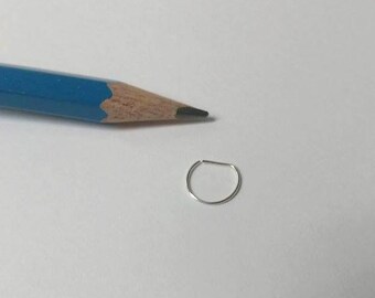 One Extra Thin Sterling Silver,Rose Gold,or Yellow Gold Endless/Seamless Hoop Rings for Septum Rings,eyebrow,lip,Earrings