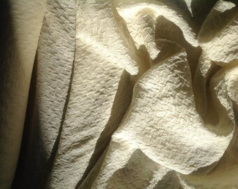 Matelassé Silk fabric, ivory