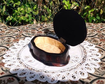 1920's Dressing Table Box...Hardwood, Silk Lined.