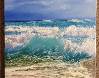 Beach Paintings, Sea Paintings On Canvas, Art Oil Painting Original, Ocean Painting, Landscape Painting, Art Oil Painting, Beach Oil Art