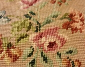 Vintage Needlepoint Vintage Rose Needle Point