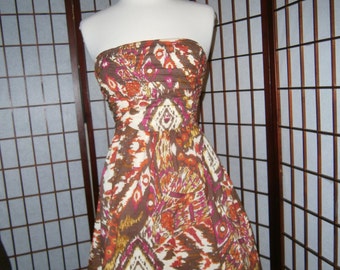 Womens Strapless Dress - Short -Batik