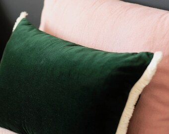 Coussin Vert Bouteille