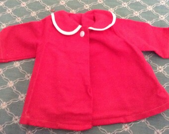 Vintage Red Corduroy Doll Coat