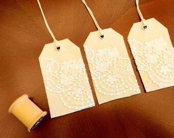 Canvas and Lace gift tags