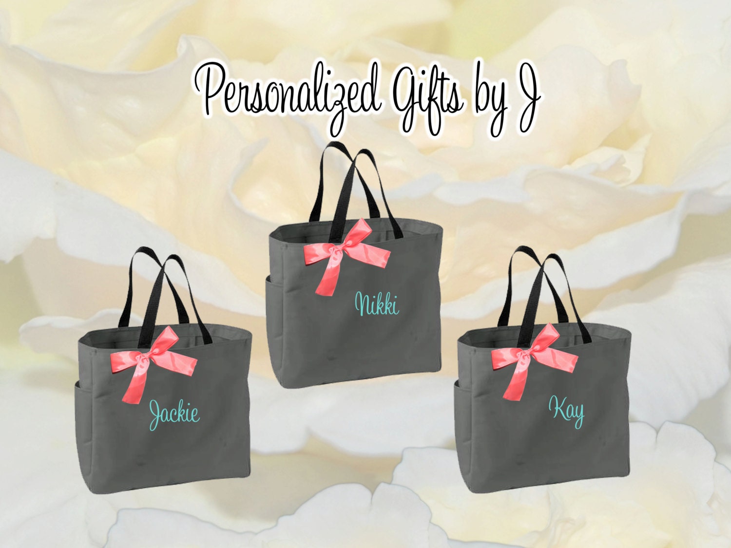 8 Personalized Bridesmaid Gift Tote Bag Wedding Party Gifts