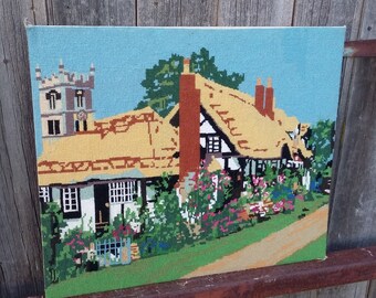 Vintage Tapestry of a Cottage