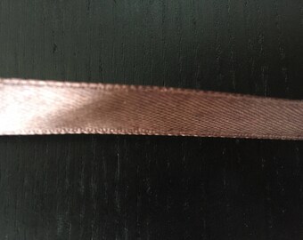 Wide Brown satin ribbon 1 cm