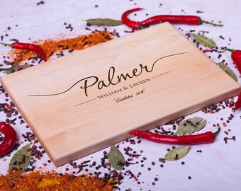 Cutting Board Wedding gift Personalized cutting board Custom Engraved Anniversary Housewarming gift for Couple Custom wood cutting board