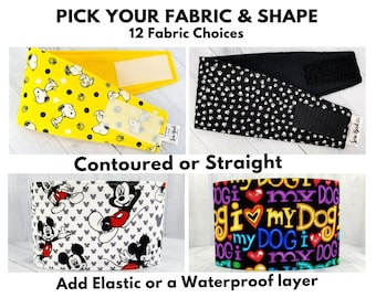 Male Dog Belly Band - Dog Diaper - Washable & Reusable - Extra Small to Extra Large - Waterproof layer option - CUSTOM ORDER