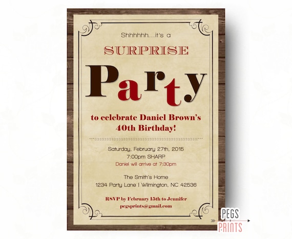 surprise birthday invitations