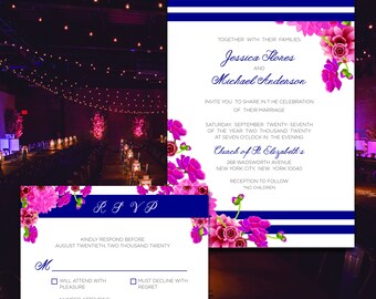 Nuit En Rose-Inspired Wedding Invite