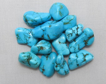 Blue Magnesite 12mm x 16mm Chunky Nugget Beads - 13 pieces #P11-12