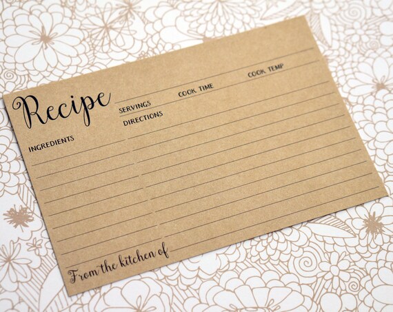 recipe cards 4x6