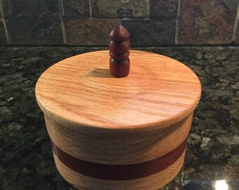 Keepsake/Candy Bowl Hand Turned Oak Padauk