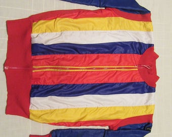 Sports Jacket PERFORMANCE Brand - Retro Vintage - Size Small to Medium - Colorful - Full Zip - Lightweight