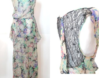 RESERVED.Vintage 1930s Dress and Bolero - Silk Chiffon