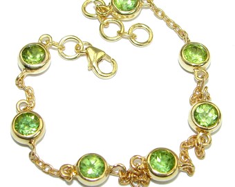 Chrome Diopside, Peridot Sterling Silver Bracelet - weight 5.60g - dim 1 4 inch - code 29-mar-18-68