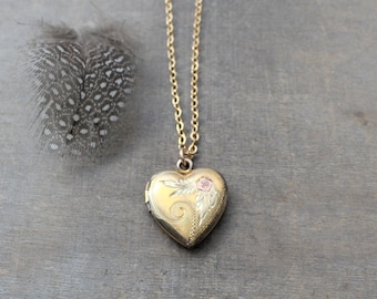 Gold Heart Locket Necklace, Rose Gold Locket, Gold Photo Locket Pendant, Wedding Locket Bridal Locket, Gold Photo Locket, Push Present