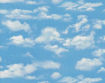 Landscape Medley - Light Blue Cloud Fabric - Elizabeth's Studio Fabrics- 100% Cotton Fabric