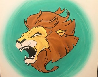 Lion hearted 24x24 acrylic on canvas