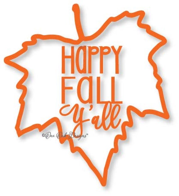 Happy Fall Y'all Maple Leaf SVG File Vector dxf pdf eps AI