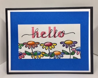 C012 - Hand-lettered Hello Greeting Card - Friendship Card