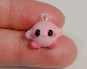 Kawaii Pink Polymer Clay Character Charm