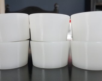 Set of 6 Milk Glass Inserts