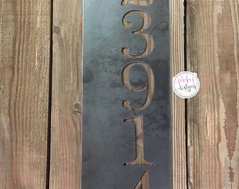 House Number Metal Sign | Home Address Sign | Vertical Address Sign | Address Number Sign | Metal Address Sign | Metal Address | A7