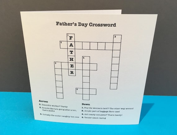 Father's Day Card Crossword Cryptic Crossword