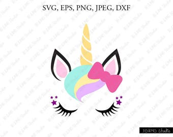 Unicorn SVG, Unicorn head Svg, Unicorn Clip Art, Unicorn Face SVG, Cute Unicorn SVG, Cricut, Silhouette Cut File Chevrons