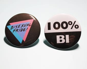 Remade Vintage Bisexual Pride 2.25" Buttons, Pins, Pinback, Badges