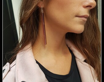 Long earrings in Venetian glass-pink-blue-lilac-modern-contemporary-wanted-original-round Monachella