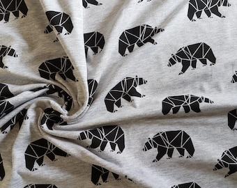 Bears, Cotton Lycra Jersey Knit Fabric