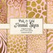 Pink and Gold Animal Skins digital paper - African animal print, giraffe, zebra, leopard, tiger stripe, jungle safari foil scrapbook paper