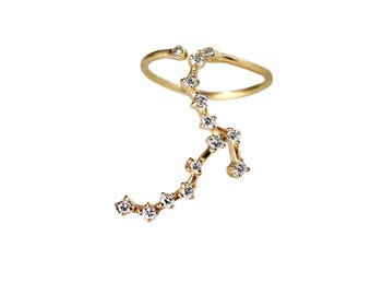 Diamond Zig Zag Cuff Ring