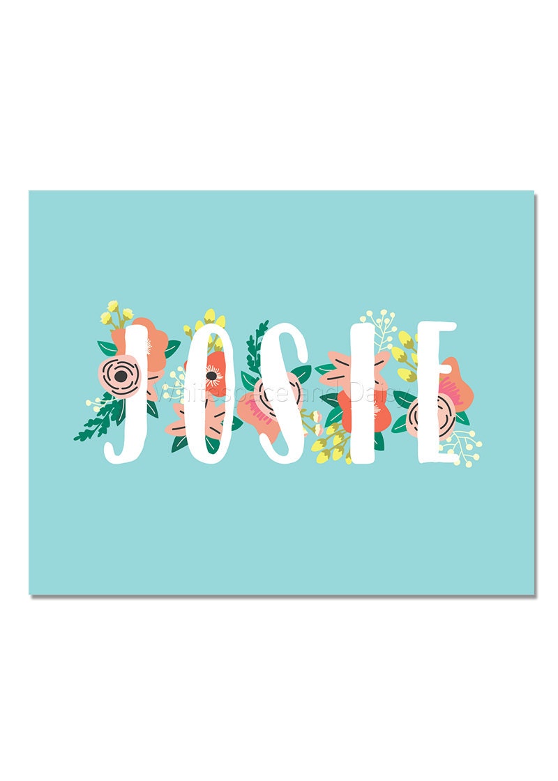 Josie Personalized Name Sign Baby Name Wall Art Baby Name Sign